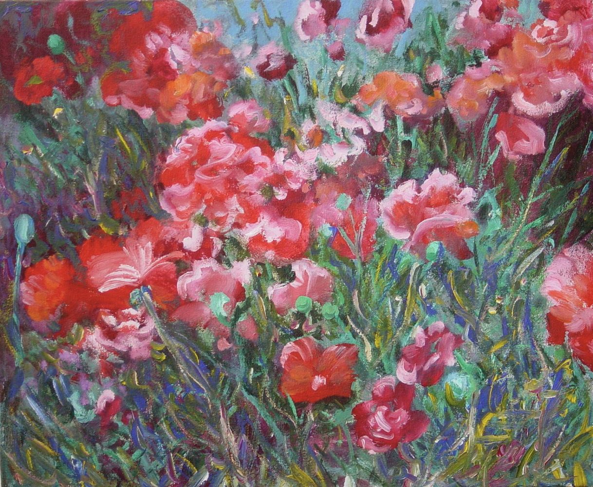 RED POPPIES by Bob Haberfield 1991
