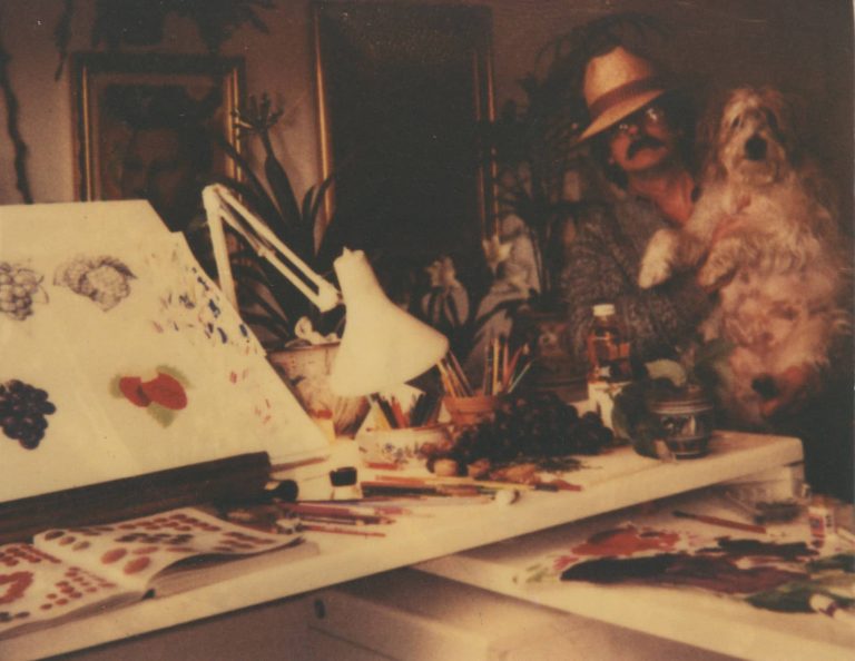 Bob Haberfield and his art desk
