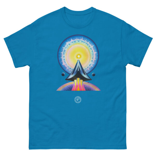 unisex-classic-tee-sapphire-front-68178d6d18853.jpg Nova T-shirt a retro 70's science fiction t-shirt by Bob haberfield