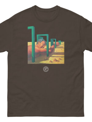 unisex-classic-tee-dark-chocolate-front-68d15d32d0599.jpg The Man In The Maze 2 T-shirt b Bob Haberfield
