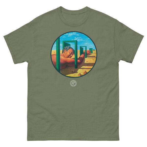 unisex-classic-tee-military-green-front-68d0fd09ddd68.jpg The Man In The Maze T-shirt