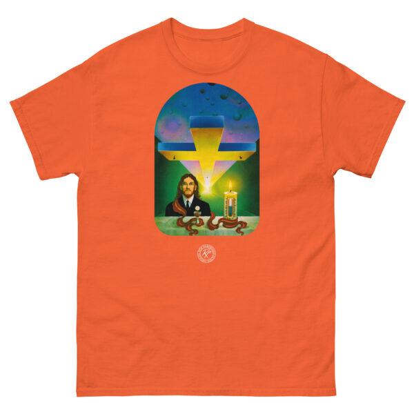 unisex-classic-tee-orange-front-68cc530e5fe0e.jpg Behold The Man T-shirt