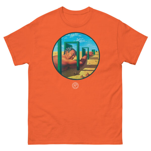 unisex-classic-tee-orange-front-68d0fd09e2c40.jpg The Man In The Maze T-shirt