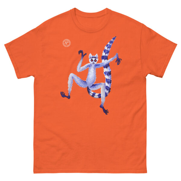 unisex-classic-tee-orange-front-6914eb41592e3.jpg Dancing Lemur T-shirt